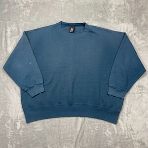 Vintage 90s USA Olympics Sweatshirt Men 3X Blue Fleece Lined Oversized Crew Neck